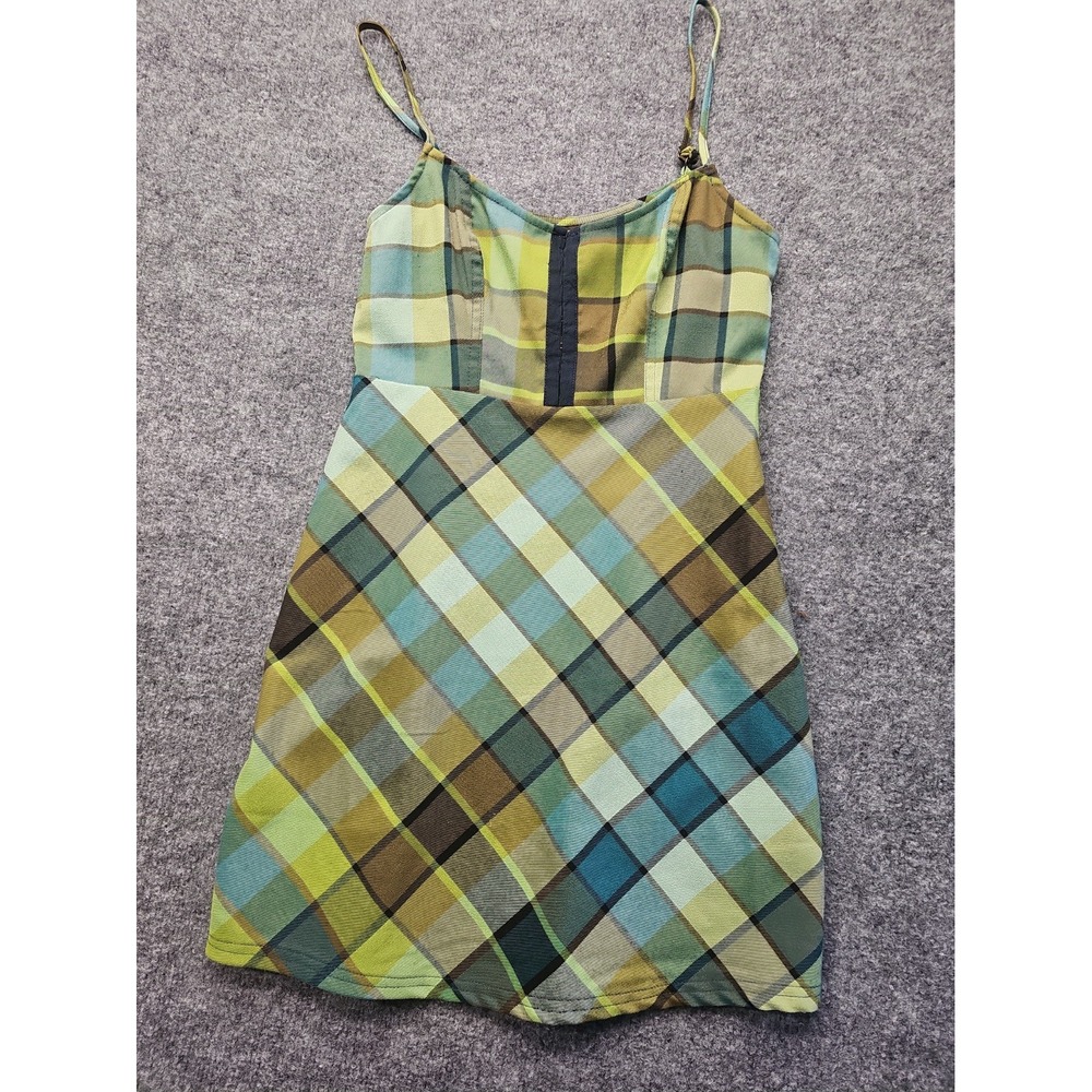 Urban Outfitters Mini Dress Womens Size S-P" Keya Plaid Eye & Hook Green Multi